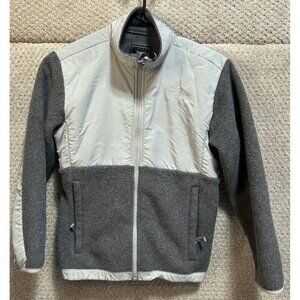 The North Face Girls Full Zip Part Fleece Jacket Gray Size Medium